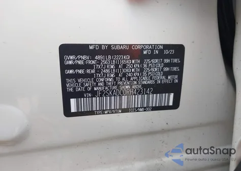 2024 Subaru Forester Premium from USA, damaged, VIN JF2SKADC0RH423142